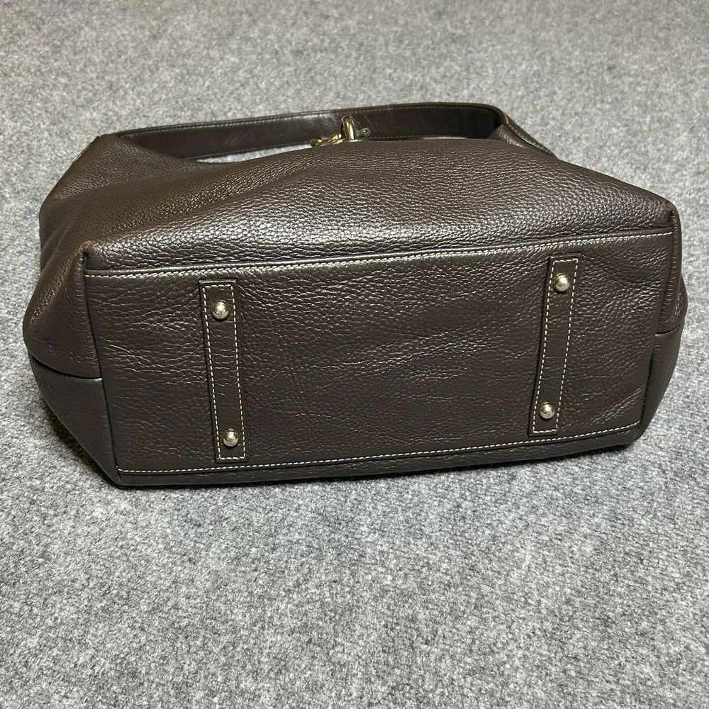 Dooney &‎ Bourke Hobo Bag Womens Large Brown Pebble Leather Shoulder Purse